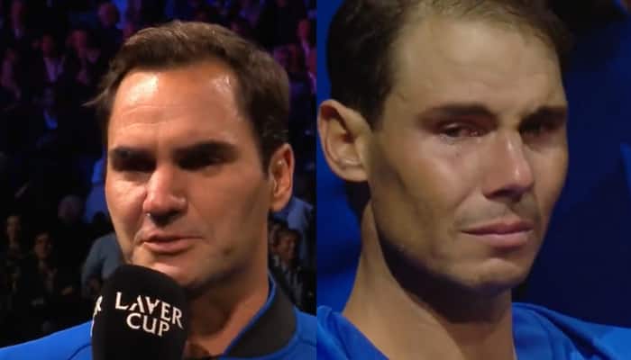 &#039;No tears left&#039;, Roger Federer breaks down in farewell speech after loss in his last match, Rafael Nadal too gets emotional - WATCH