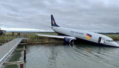 Plane ends up in lake after overshooting runway in France; airport closed indefinitely