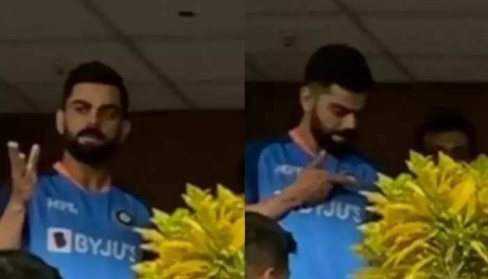 Watch - How Virat Kohli reacted to  &#039;RCB RCB&#039; chants after IND vs AUS 2nd T20I