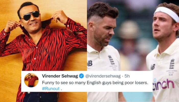 &#039;Poor losers&#039;: Virender Sehwag slams Stuart Broad, James Anderson for accusing Deepti Sharma of cheating, check war of words here