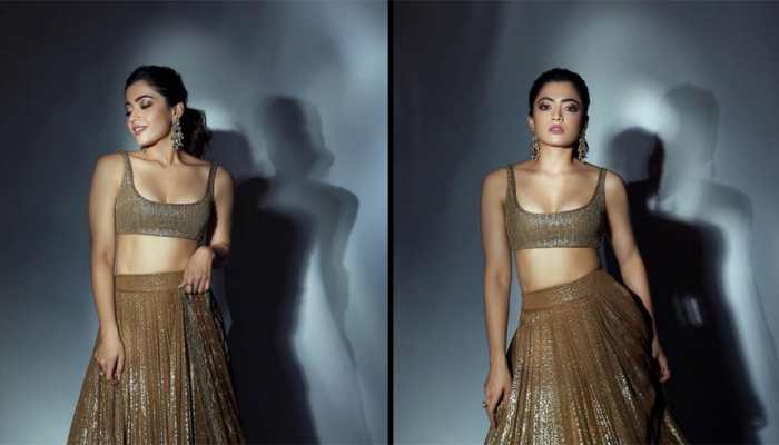 Rashmika Mandanna aka Srivalli sizzles in a golden lehenga-choli, teases mesmerising photos!