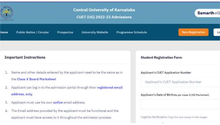 Central University of Karnataka: Registrations for UG Admissions 2022 underway at cuk.ac.in, direct link to apply here