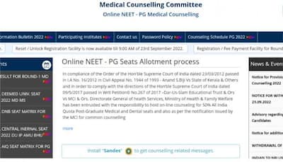 NEET PG Counselling 2022 Round 1 Provisional Allotment RELEASED on mcc.nic.in- Here’s how to check