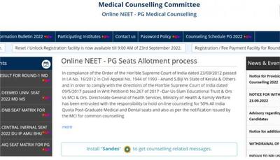 NEET PG 2022 Counselling Round 1 Choice locking restarts TODAY at mcc.nic.in- Check revised schedule and other details here