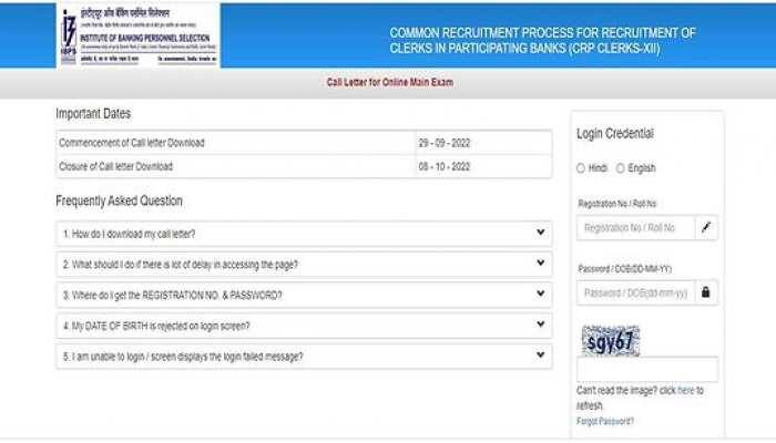 IBPS Clerk Mains Admit Card 2022 RELEASED on ibps.in- Direct link to download hall tickets here