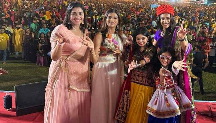 WATCH: After Neeraj Chopra, PV Sindhu tries GARBA in Gujarat with Anju Bobby George and Tripti Murgunde