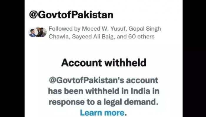 Twitter account of Pakistan government withheld in India 
