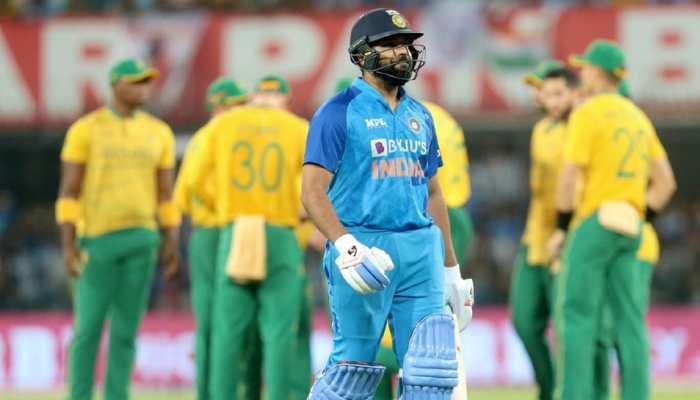 Team India captain Rohit Sharma fell for a second-ball duck as India lost the third and final T20I against South Africa in Indore by 49 runs. Rohit, however, managed to win the series 2-1. (Photo: IANS)