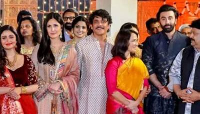 Ranbir Kapoor, Katrina Kaif clicked under one roof at Kalyanaraman's Navratri celebration, fans can't keep calm - PICS