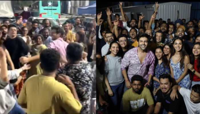 Kartik Aaryan celebrates schedule wrap of ‘Satyaprem Ki Katha’ with garba-Watch