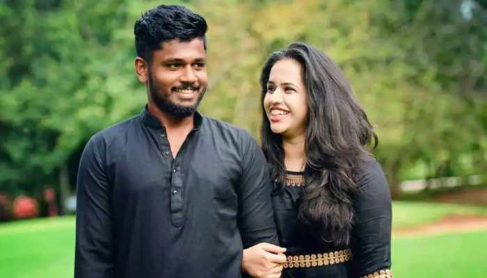 Sanju Samson notched up a caree-best ODI score of 86 not out in the 1st ODI against South Africa. Samson married his college sweetheart Charulatha. (Source: Twitter)