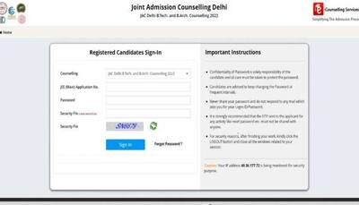 JAC Delhi 2022 Round 2 seat allotment result for BTech, BArch OUT on jacdelhi.admissions.nic.in, direct link here
