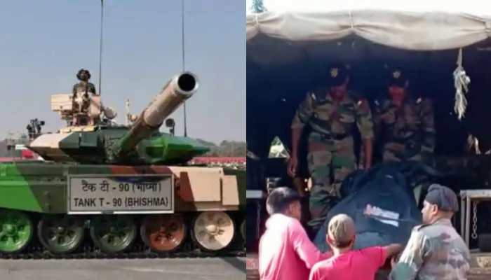 2 Army personnel killed, 1 injured as T-90 tank bursts during field  exercise in UP's Jhansi | India News | Zee News