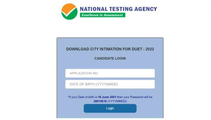 DUET 2022: Advance intimation slip for exam RELEASED at nta.ac.in- Direct link here