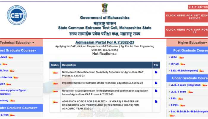 Maharashtra CAP 2022: MHT CET Round 1 Web Option Entry begins TODAY at mahacet.org- Here’s how to fill choices