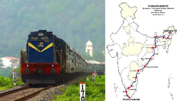 India’s longest train route: Dibrugarh - Kanyakumari Vivek Express covers over 4,000 kms travelling via 9 states