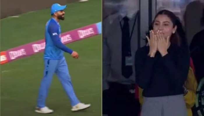 Anushka Sharma reacts to Virat Kohli's stunning one-handed catch in warm-up match against Australia - Check Reaction