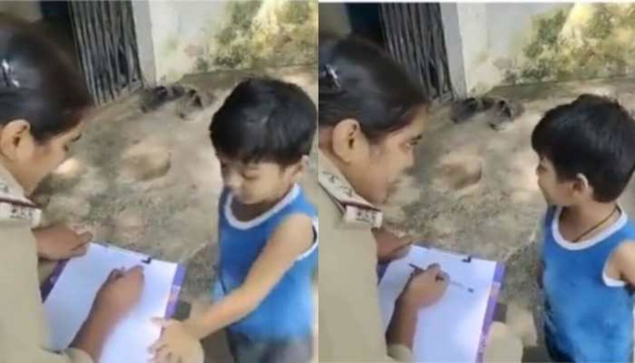Viral 3 Year Old Mp Boy Walks To Police Station To Complain About His Mother Watch Sub Inspector S Reaction India News Zee News