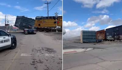 Speeding train brutally hits truck with heavy cargo, results in complete destruction: Watch video