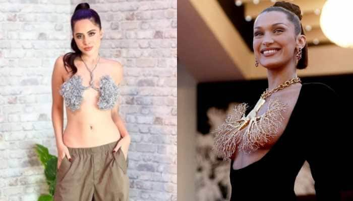 Urfi Javed recreates Bella Hadid&#039;s Cannes look BUT with a twist: Watch