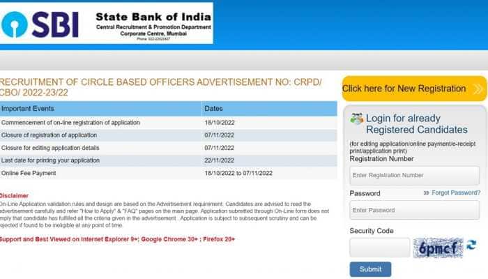 SBI Recruitment 2022: Government Job Alert! Apply for CBO posts at sbi.co.in, direct link here