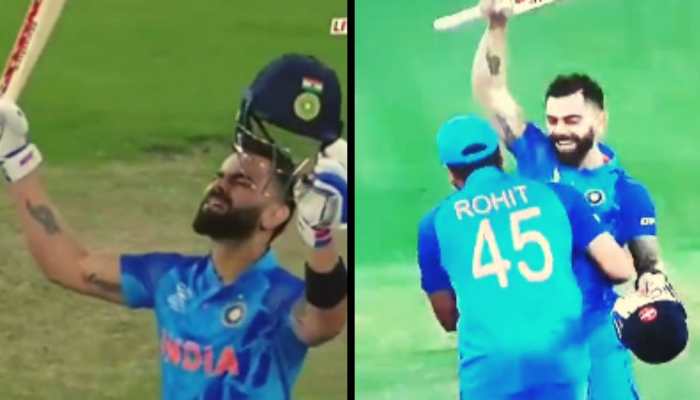 Virat Kohli gets emotional, Rohit Sharma lifts &#039;KING&#039; after &#039;Incredible&#039; innings vs Pakistan - WATCH