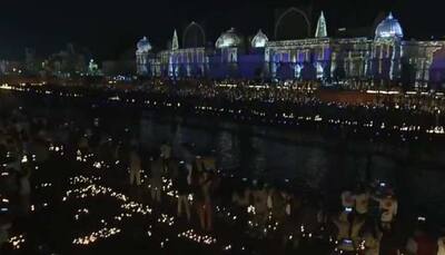 Watch: Ayodhya's mesmerising laser show as lakhs of diyas lit up Saryu river