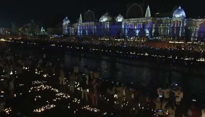 Watch: Ayodhya's mesmerising laser show as lakhs of diyas lit up Saryu river
