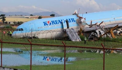 Korean Airlines flight overshoots runway in Philippines, SUFFERS major damage to plane