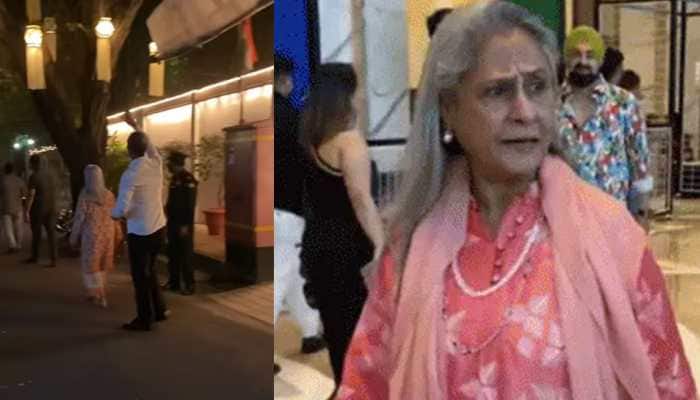 Jaya Bachchan gets angry at paps once again, calls them &#039;intruders&#039; as they try to capture Bachchans at Pratiksha for Diwali puja - Watch
