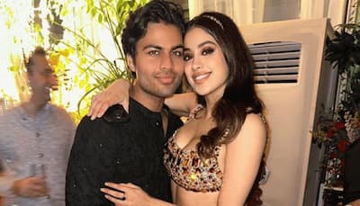 Janhvi Kapoor glams up in shimmery lehenga, poses with rumoured ex-boyfriend Akshat Rajan at Diwali bash, see pics