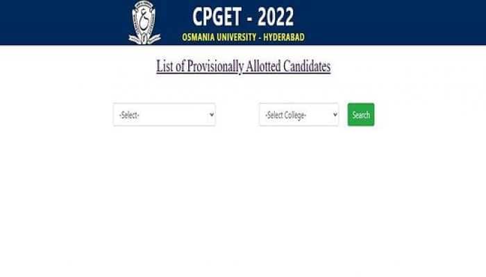 CPGET 2022 First Phase Seat Allotment result RELEASED at cpget.tsche.ac.in- Direct link to check allotment here