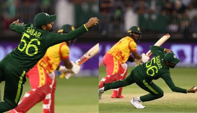 'SUPERMAN Babar Azam takes catch of the tournament', Fans react after captain's sensational take in PAK vs ZIM clash - WATCH