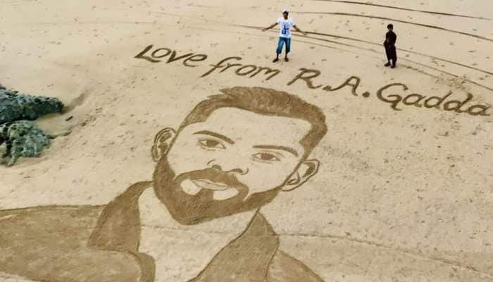 T20 World Cup 2022: Balochistan artist draws Virat Kohli&#039;s stunning sand art; pic goes viral