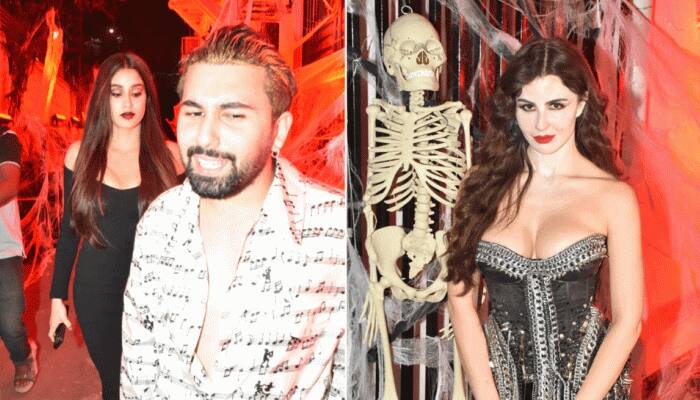 Janhvi Kapoor attends rumoured boyfriend Orry&#039;s Halloween party, Giorgia Andriani stuns in racy black outfit: PICS