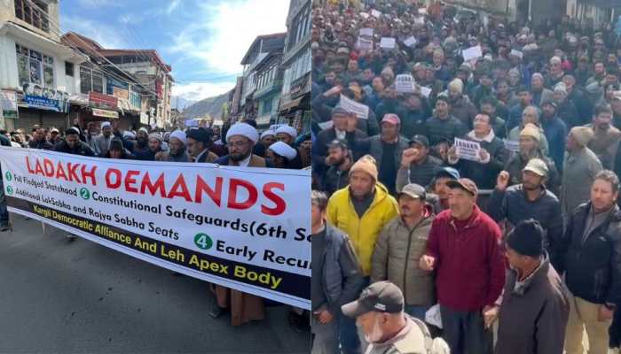 Jammu &amp; Kashmir: People in Ladakh hit streets demanding special status, statehood