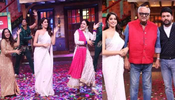 Janhvi Kapoor sizzles in an ivory saree on The Kapil Sharma Show, tells host &#039;Sir you only weren&#039;t giving me a date&#039;