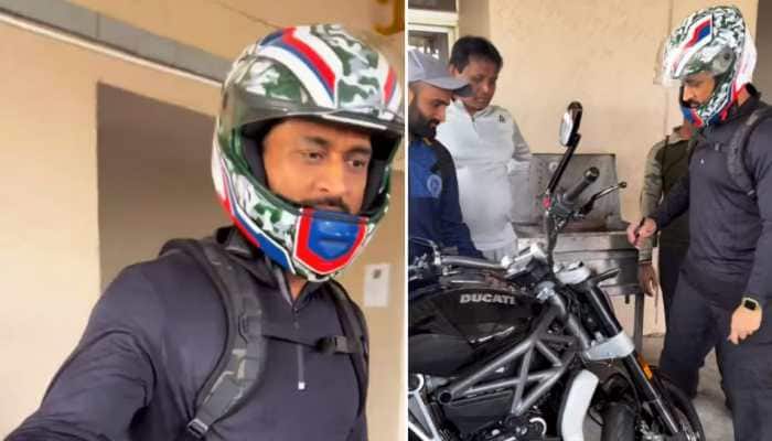 MS Dhoni autographs fan&#039;s Ducati XDiavel sports cruiser motorcycle worth over Rs 23 lakh: WATCH video