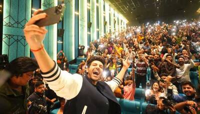 Kartik Aaryan inaugurates Ajay Devgn’s NY Cinema Hall in Ahmedabad amid fan frenzy - Watch