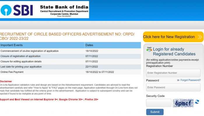 SBI Recruitment 2022: Registration for 1400 CBO posts to end SOON at sbi.co.in, direct link to apply here