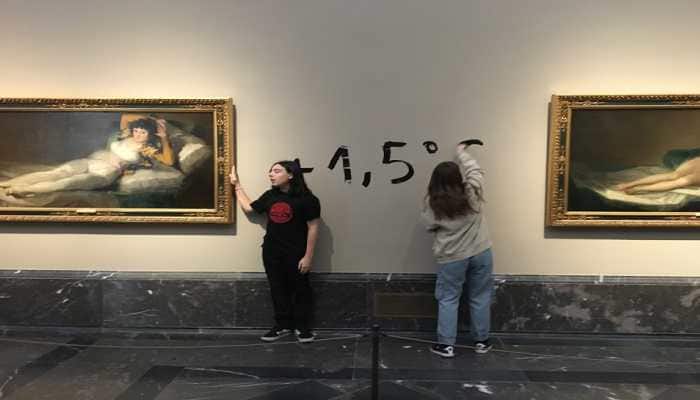Climate activists glue themselves to famous painting by Spanish artist Francisco de Goya in Madrid&#039;s Prado Museum
