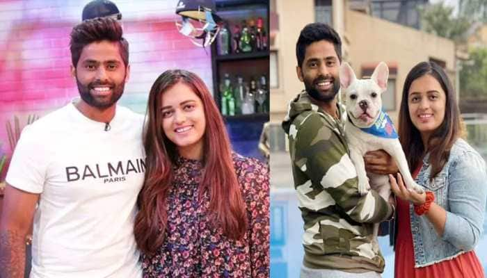 Indian batter Suryakumar Yadav rose to No. 1 rank in T20 international batting ranking last month. Yadav, who smashed 61 not out in 25 balls against Zimbabwe in T20 World Cup 2022, is married to Devisha Shetty. (Source: Twitter)