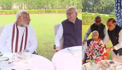 LK Advani 95th birthday: PM Modi, Defence Minister Rajnath Singh visit senior BJP leader's home