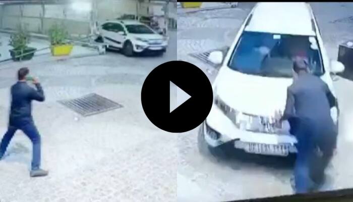 WATCH: Rape accused rams car into security guard in Noida society in bid to escape arrest