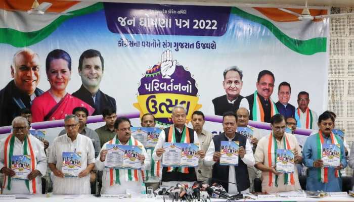 &#039;Free education for girls, unemployment allowance&#039;: Congress releases manifesto for Gujarat Polls 2022 - Check here