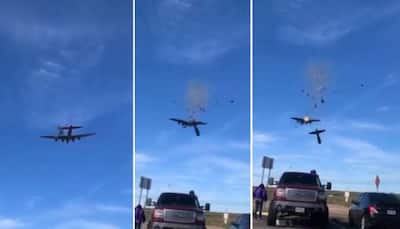 US bomber planes' mid-air collision caught on camera at Dallas Air Show, six feared dead