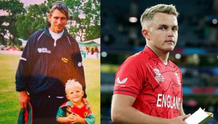 England all-rounder Sam Curran is the son of former Zimbabwe all-rounder Kevin Curran. Sam was the 'Player of the match' and 'Player of the Tournament' in T20 World Cup 2022 while Late Kevin Curran turned out in 11 ODIs for Zimbabwe. (Source: Twitter)