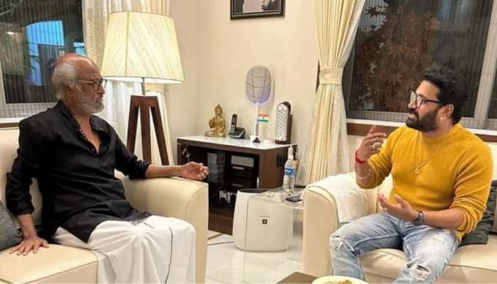 Rajinikanth gives a gold chain to &#039;Kantara&#039; star Rishab Shetty, meets him personally at Chennai residence!