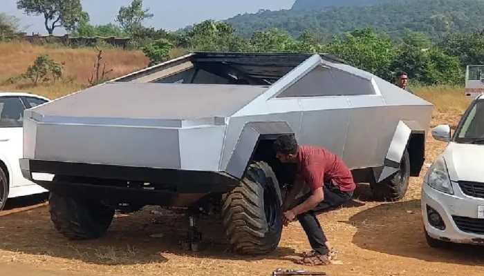 India-made &#039;Tesla Cybertruck&#039; spotted in Maharashtra, here&#039;s what the copy of electric vehicle looks like