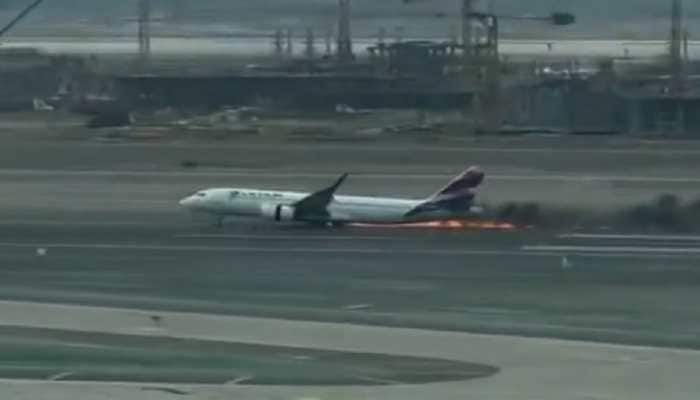 Plane hits fire truck while taking off from Peru&#039;s Lima airport, bursts into flames: WATCH viral video